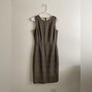 EUC Brooks Brothers Plaid Wool Twill Sheath Dress